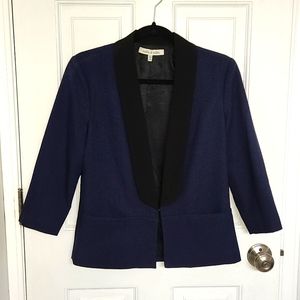 Robbi & Nikki by Robert Rodriguez Navy Blue Black Blazer XS 3/4 Sleeves Pockets